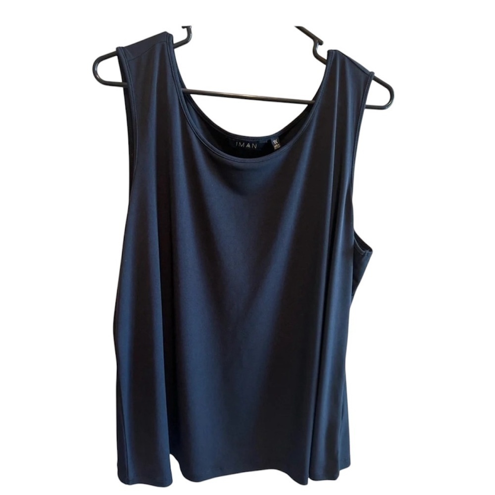 IMAN Women’s Black Sleeveless Top Sz 1XL
